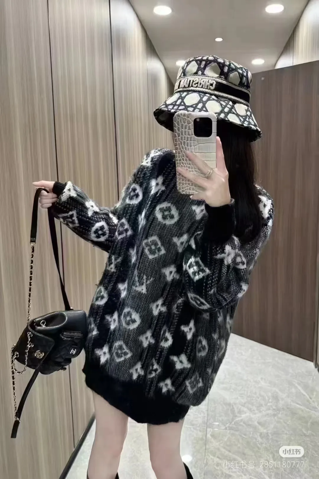 Louis Vuitton/Louis Vuitton full-frame presbyopic logo mohair sweater